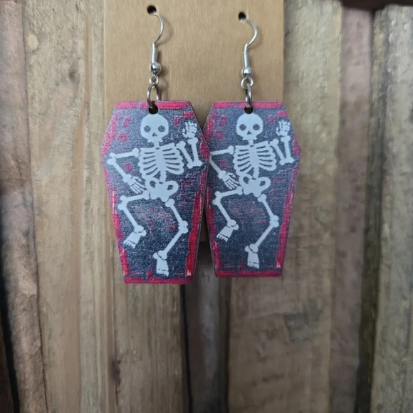 Halloween Wooden Earrings - Picture 1 of 1